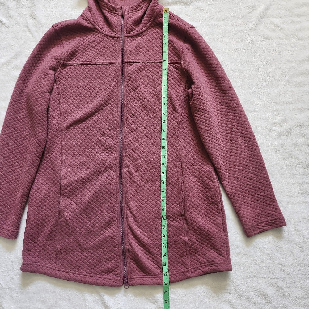 L.L. BEAN Women's Soft Cozy Light‎ Quilted Hooded Tunic Jacket Mauve Medium - Picture 10 of 16